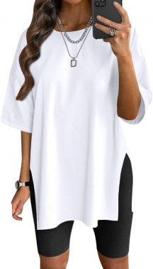 VNIRA - Women's Summer Casual T-Shirt, Short Sleeve, Oversized Workout Top