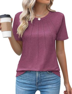 Tops for Women v Neck Ruffle Short Sleeve Knit Ribbed Blouses Solid Color Elegant Cute Spring Summer Work Corset Shirts